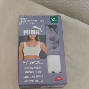PUMA Seamless Sports Bra 2-Pack - White and Lavender